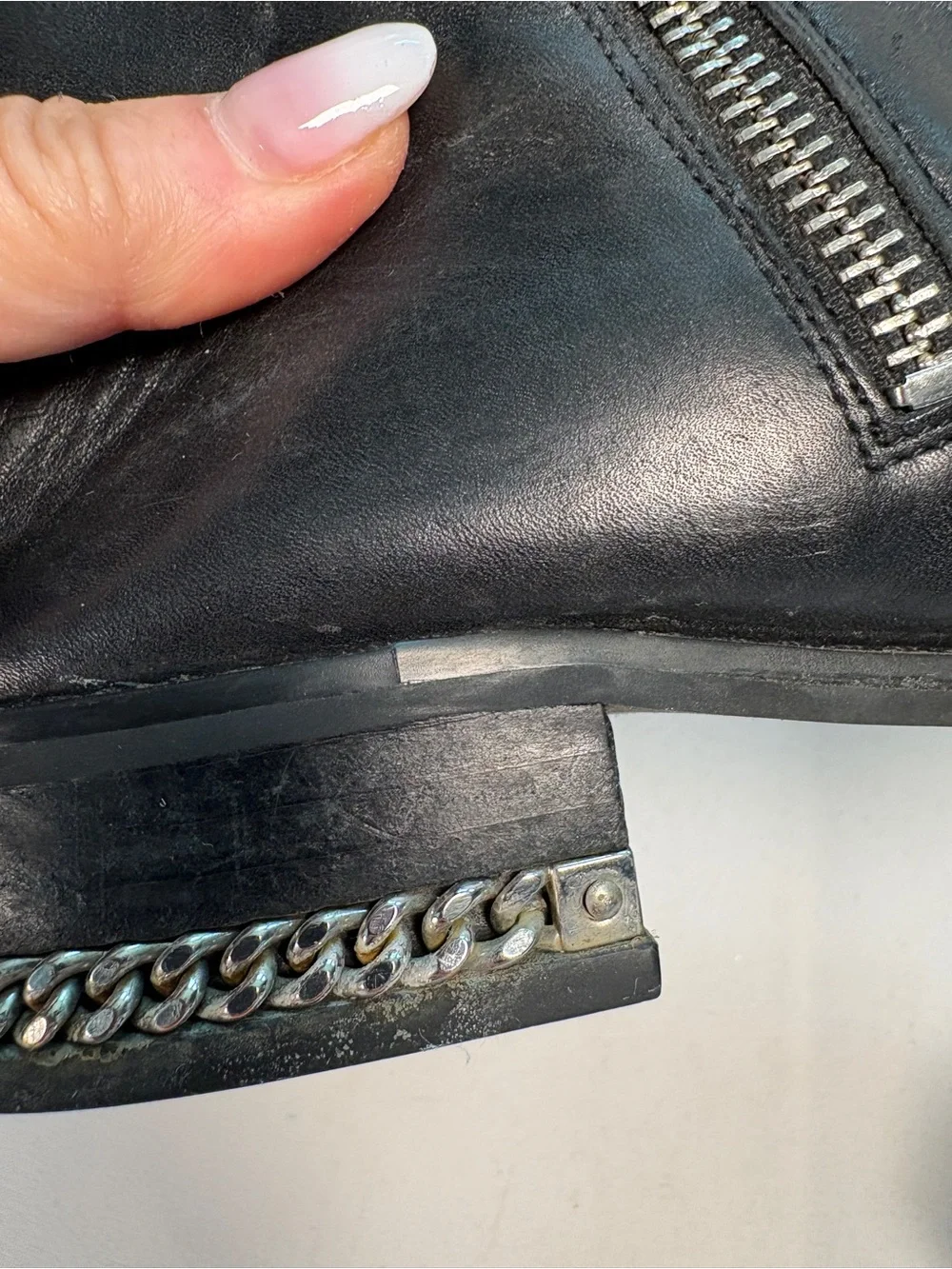 Michael Kors Black Over-the-Knee Leather Zip Boots